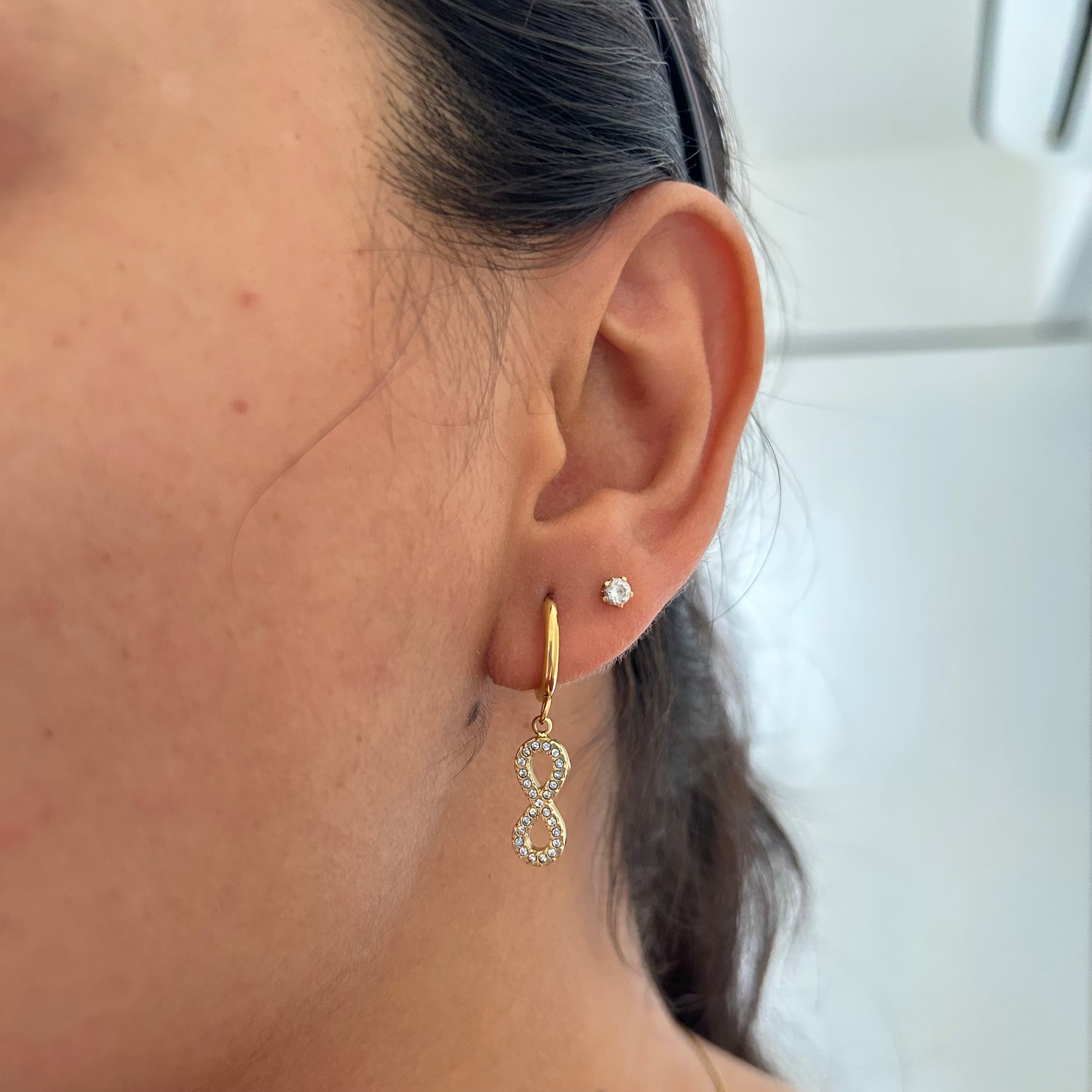 Infinity Spark Crystal Hoops