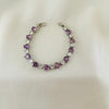 Amethyst Heart Charm Bracelet