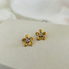 Golden Bloom Crystal Flower Studs