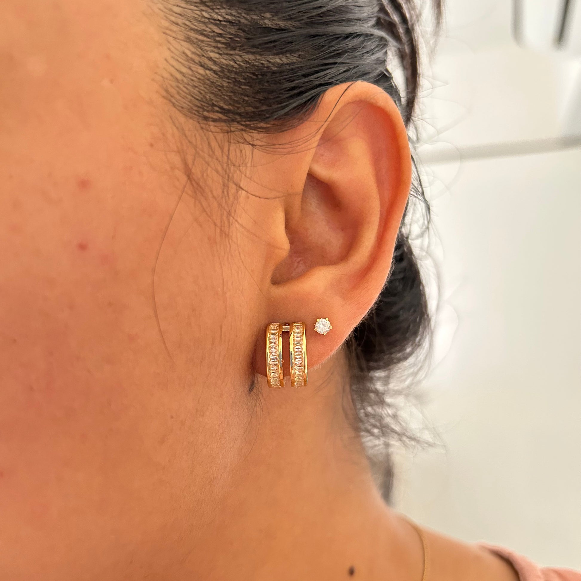 Twin Line Hoop Earrings