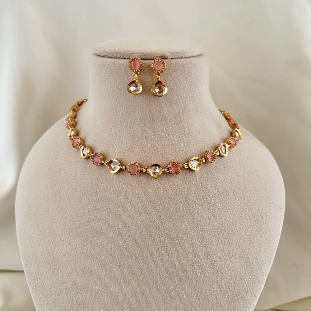Blush elegance Minimal Choker Set