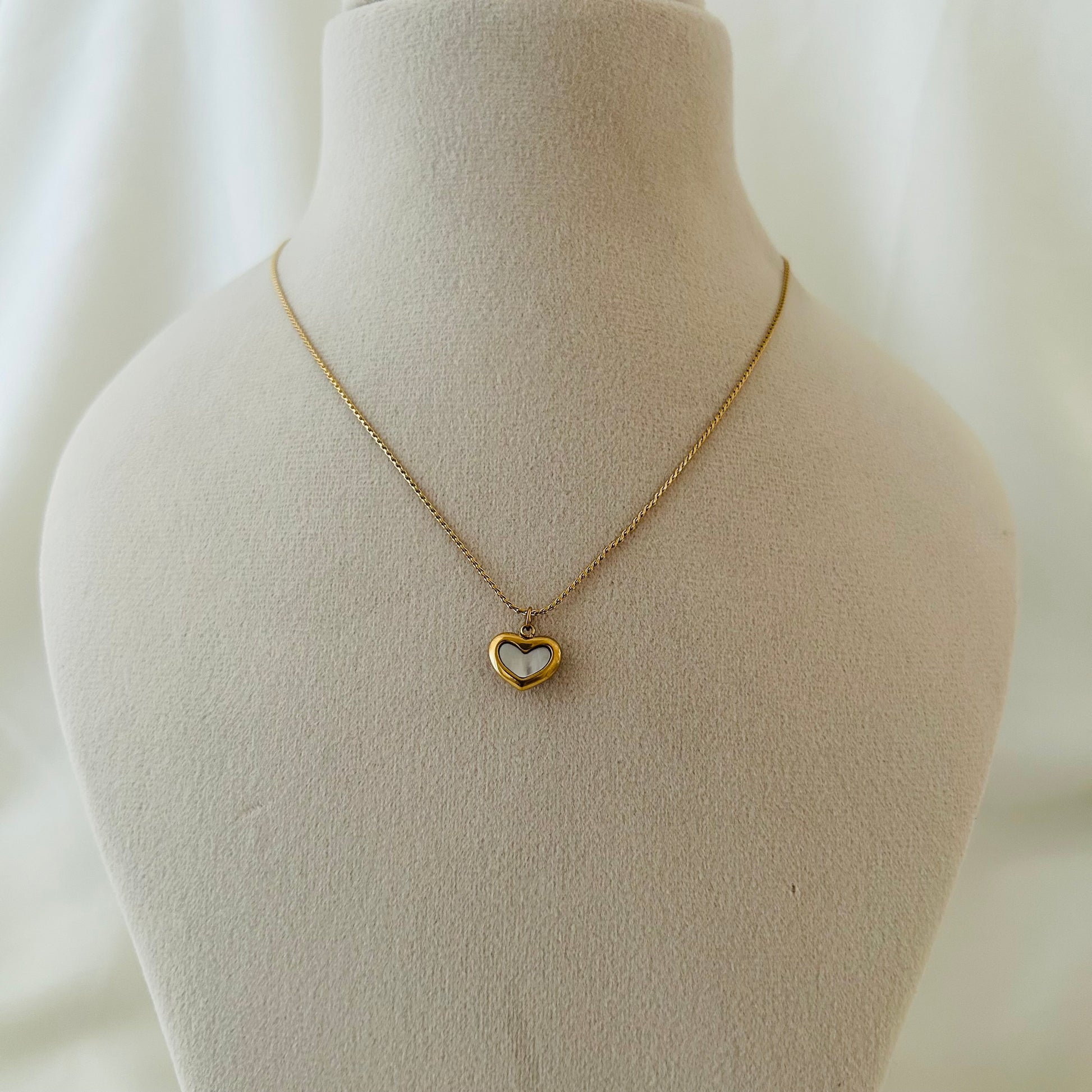 White Heart Necklace