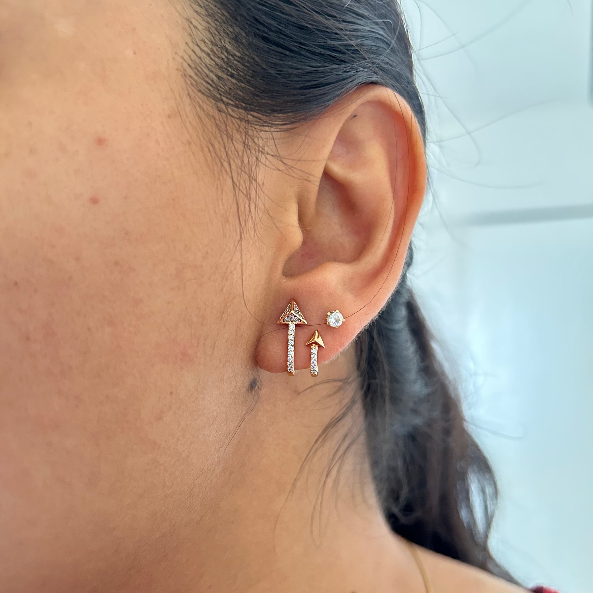 Arrow Spark RoseGold Earrings