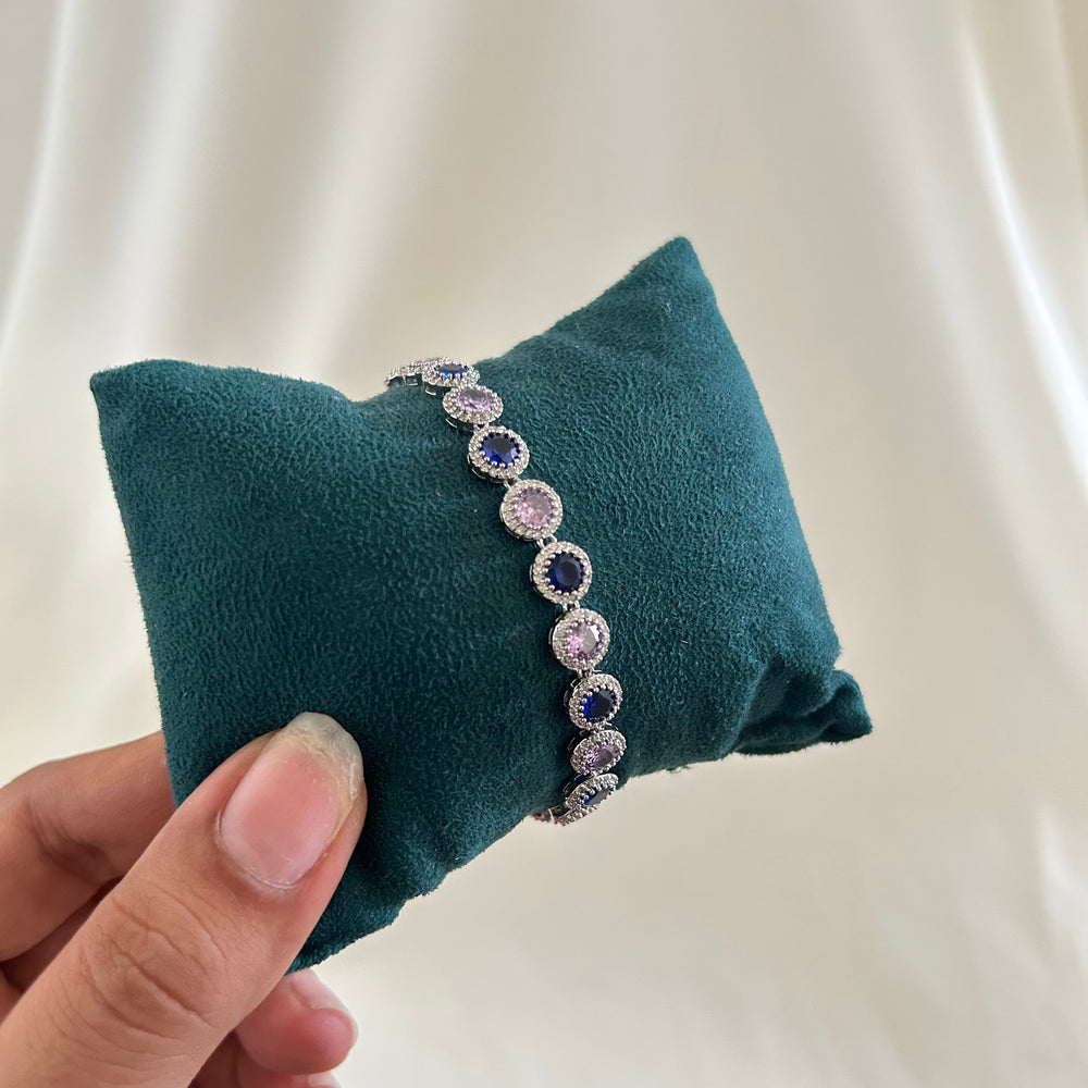 Lavender Sapphire Halo Bracelet