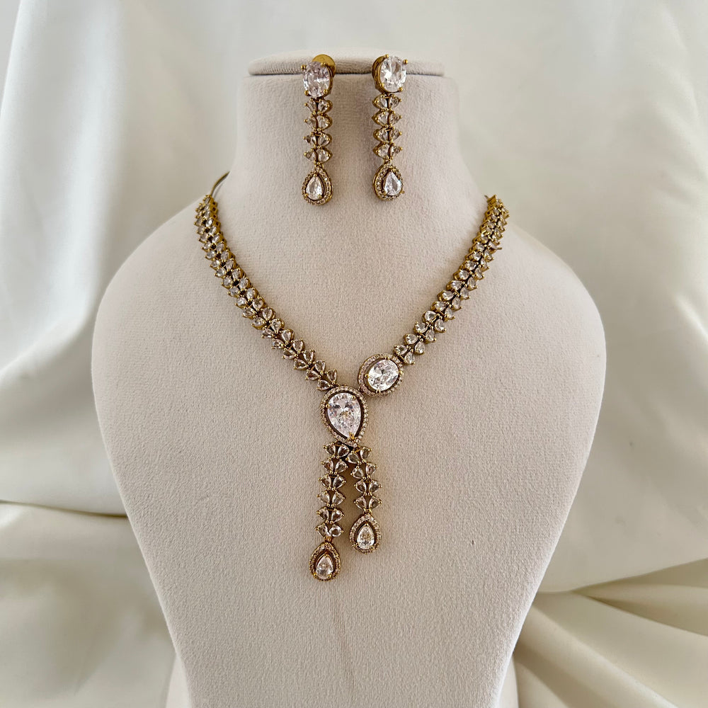 Crystal Drop Necklace Set
