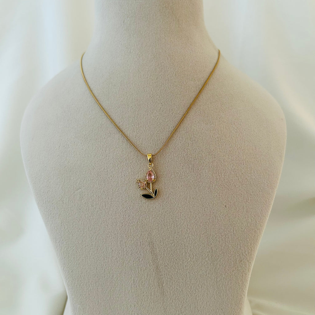 Pink Tulip Necklace