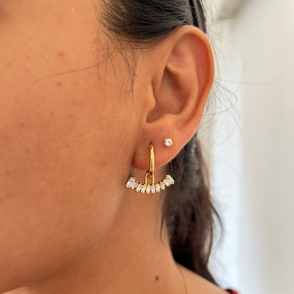 Stud Line Dangler Earrings
