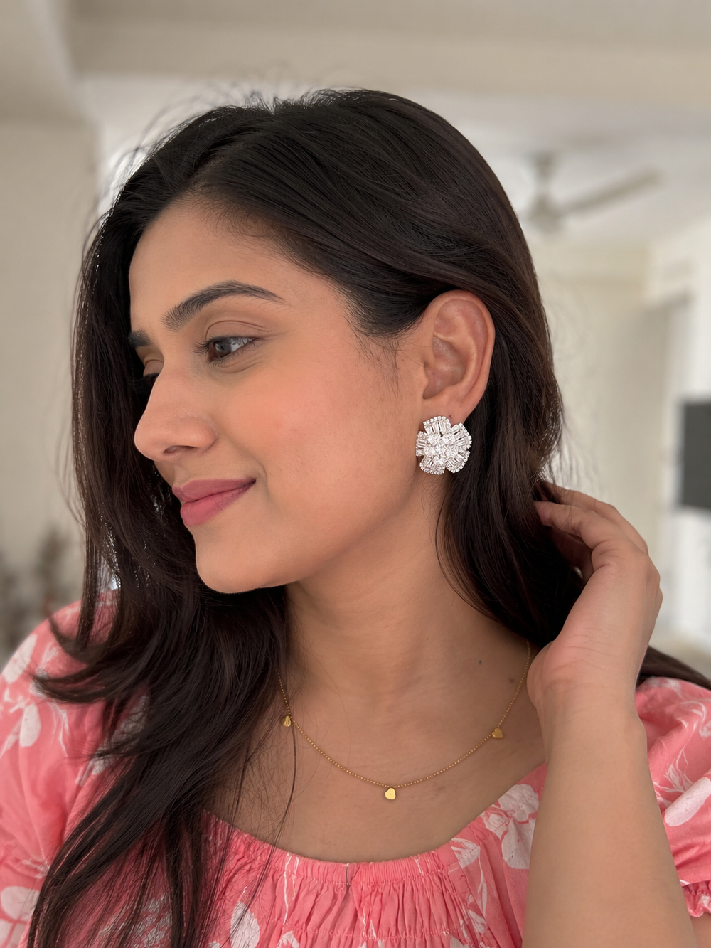 Royal Crystal Bloom Stud Earrings