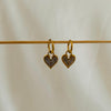 Hanging Heart Hoop Earrings