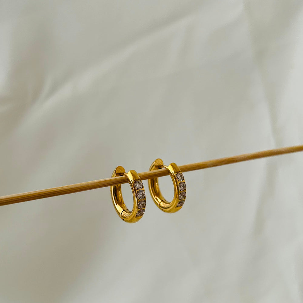 Crystal Line Hoop Earrings