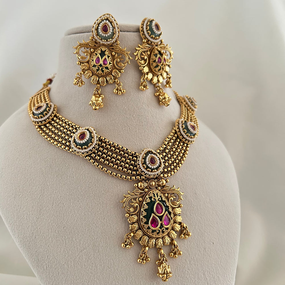 Antique Temple Necklace Set