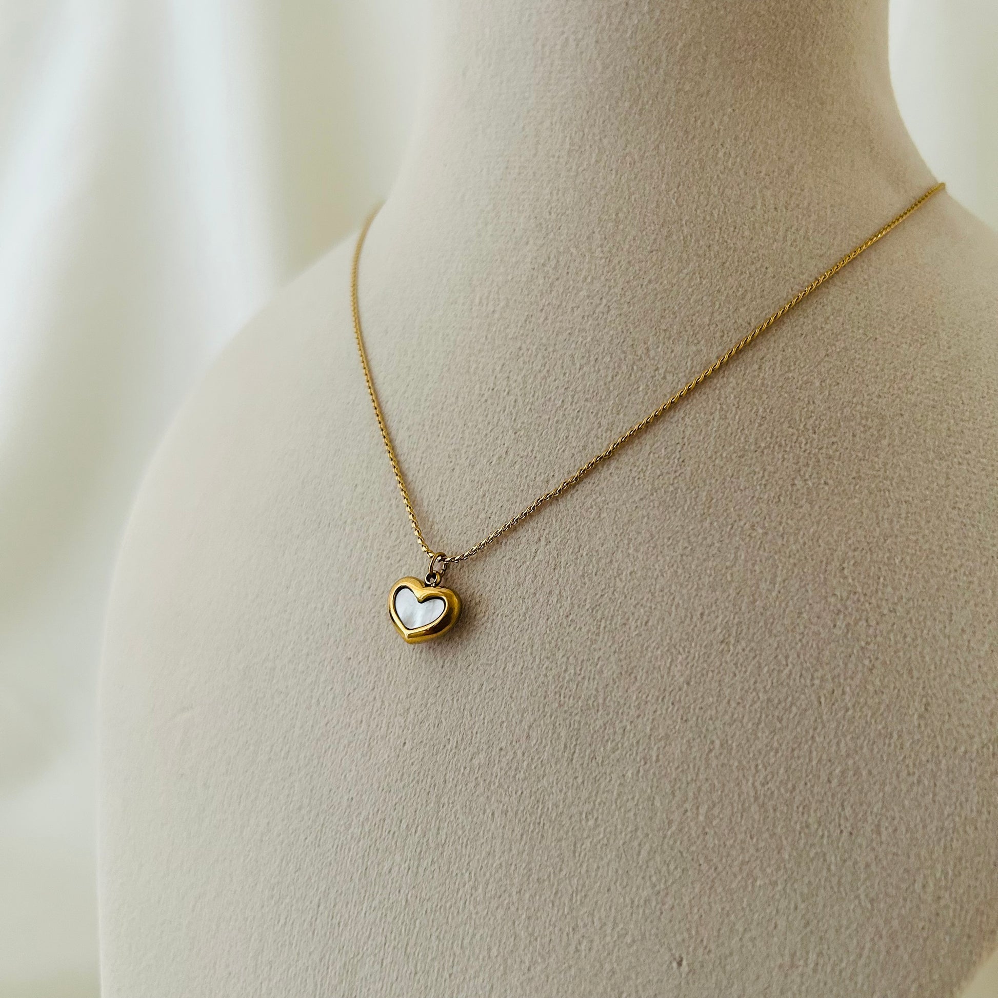 White Heart Necklace
