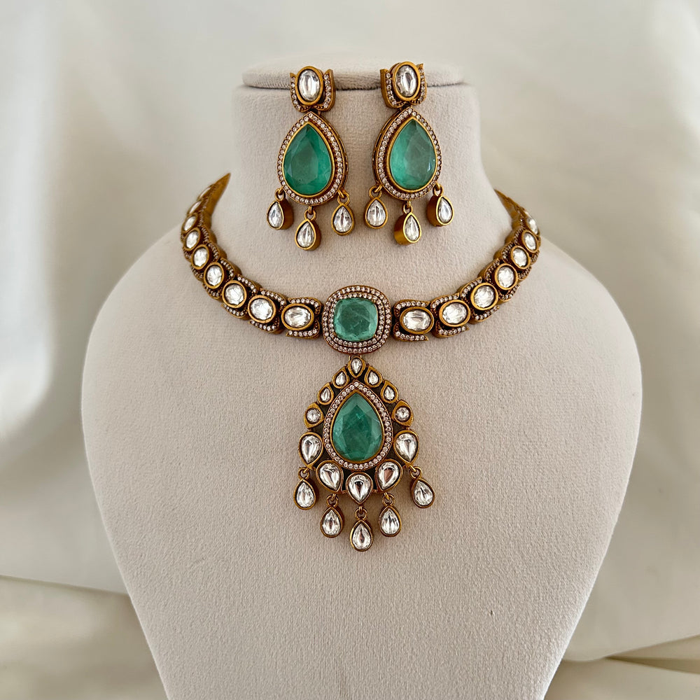 SeaGreen Kundan Choker Set