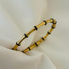 Bamboo Black Diamond Bangle Bracelet