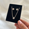 Round Solitaire Tennis Necklace Set