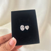Oval & Heart Crystal Stud Earrings