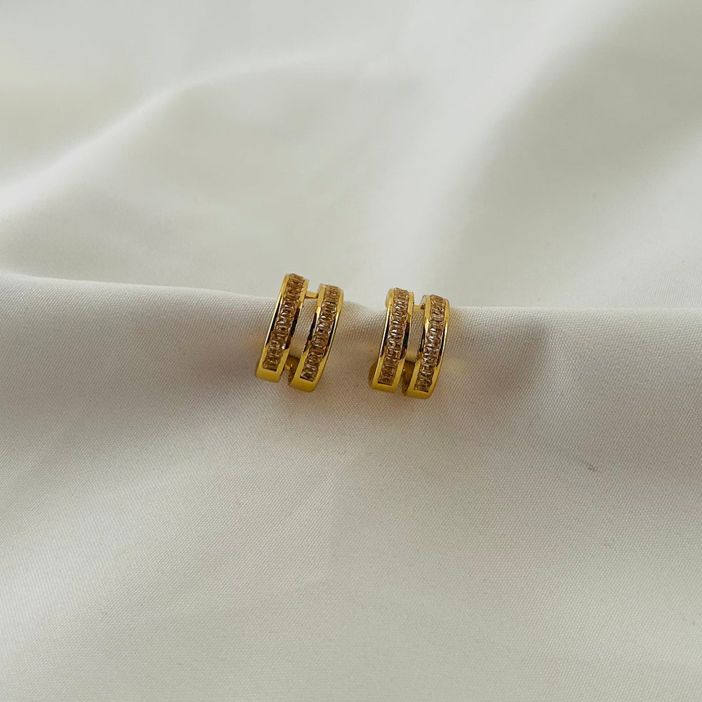 Twin Line Hoop Earrings