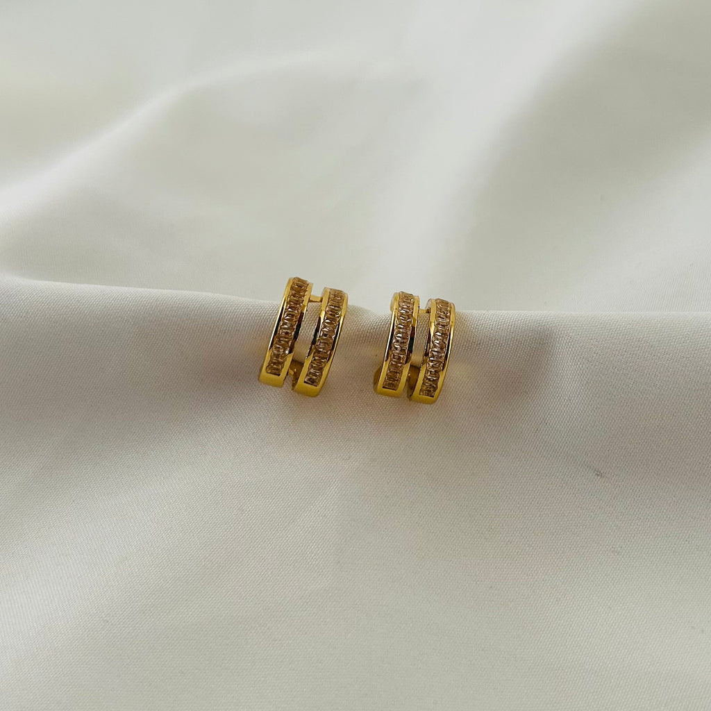 Twin Line Hoop Earrings