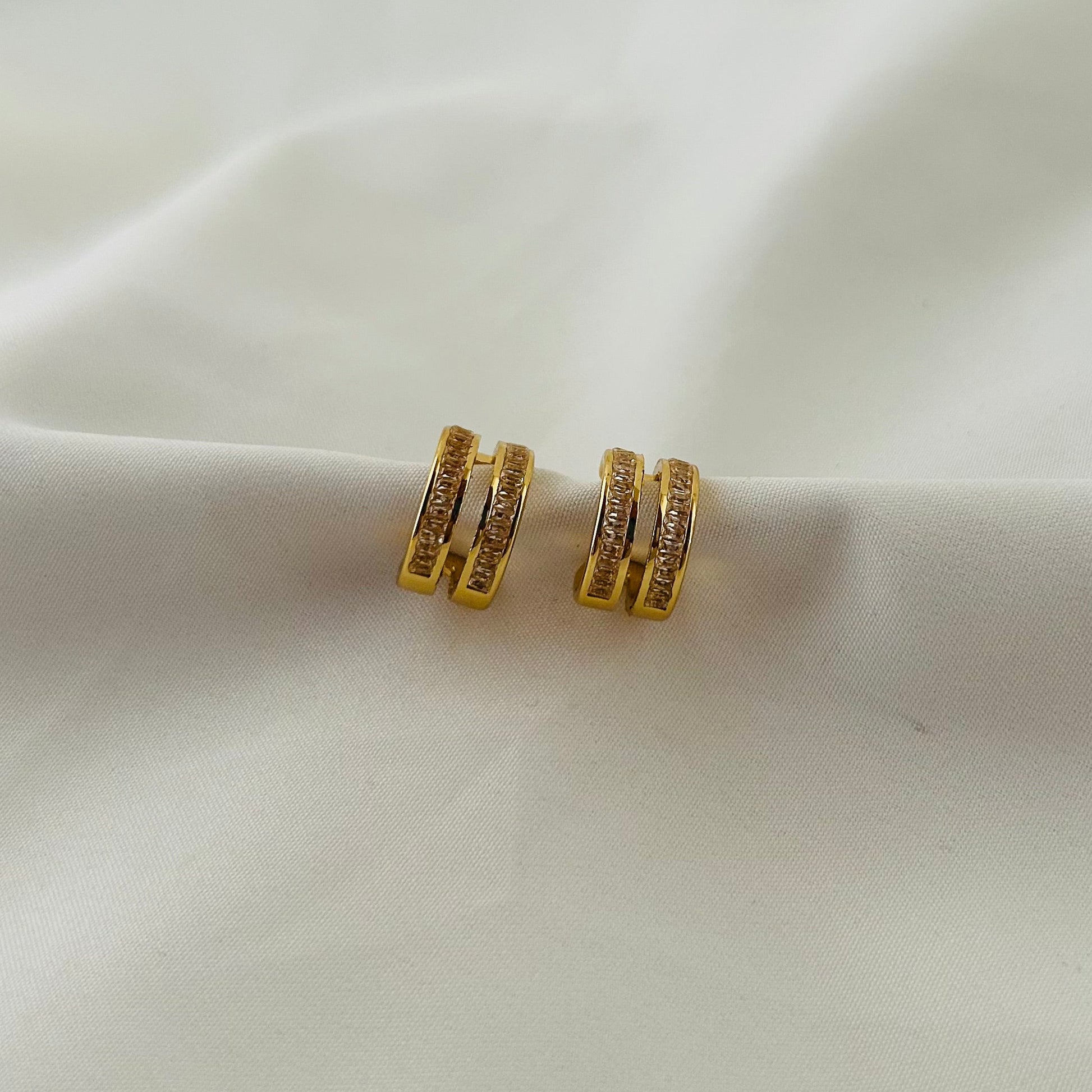 Twin Line Hoop Earrings