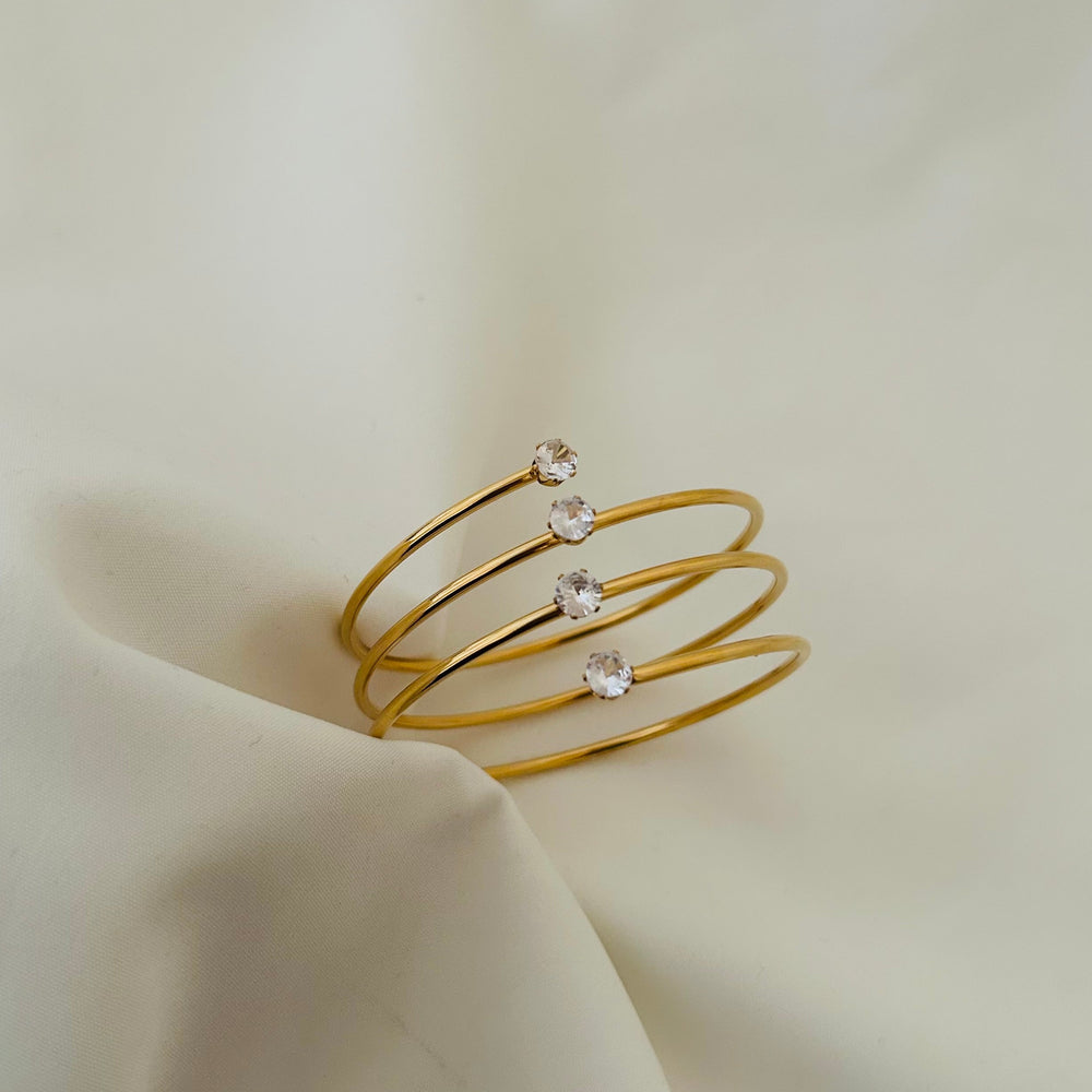 Aurora Spiral Crystal Bangle