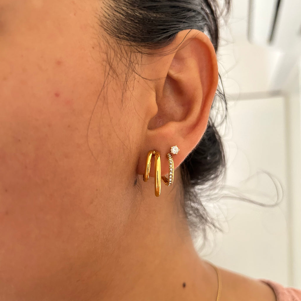 Statement Triple Hoop Earrings