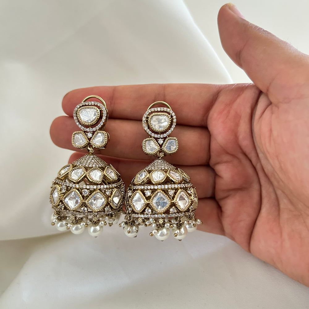 Double Layer Moissanite Necklace Set with Tikka