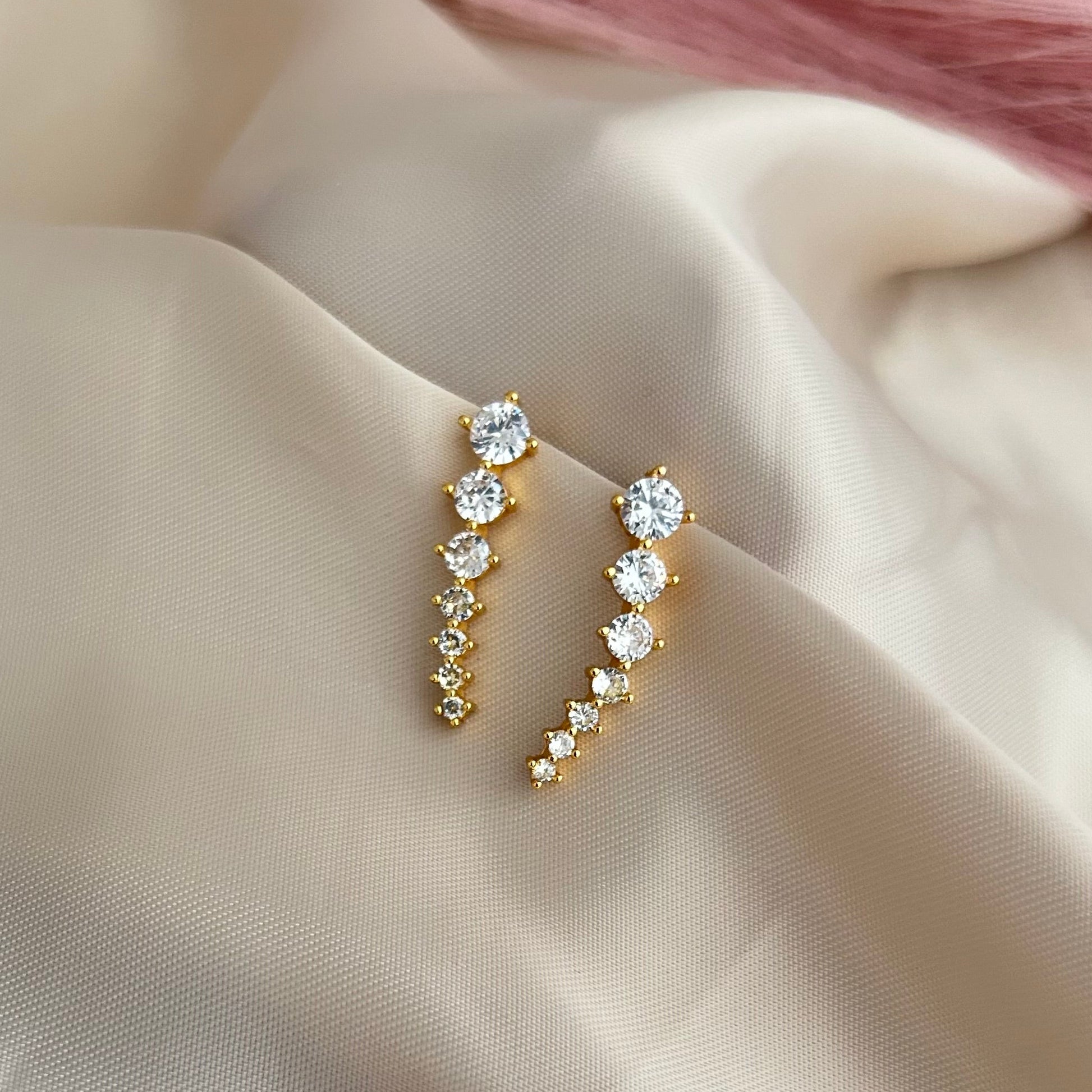 Gradient Crystal Ear Climbers