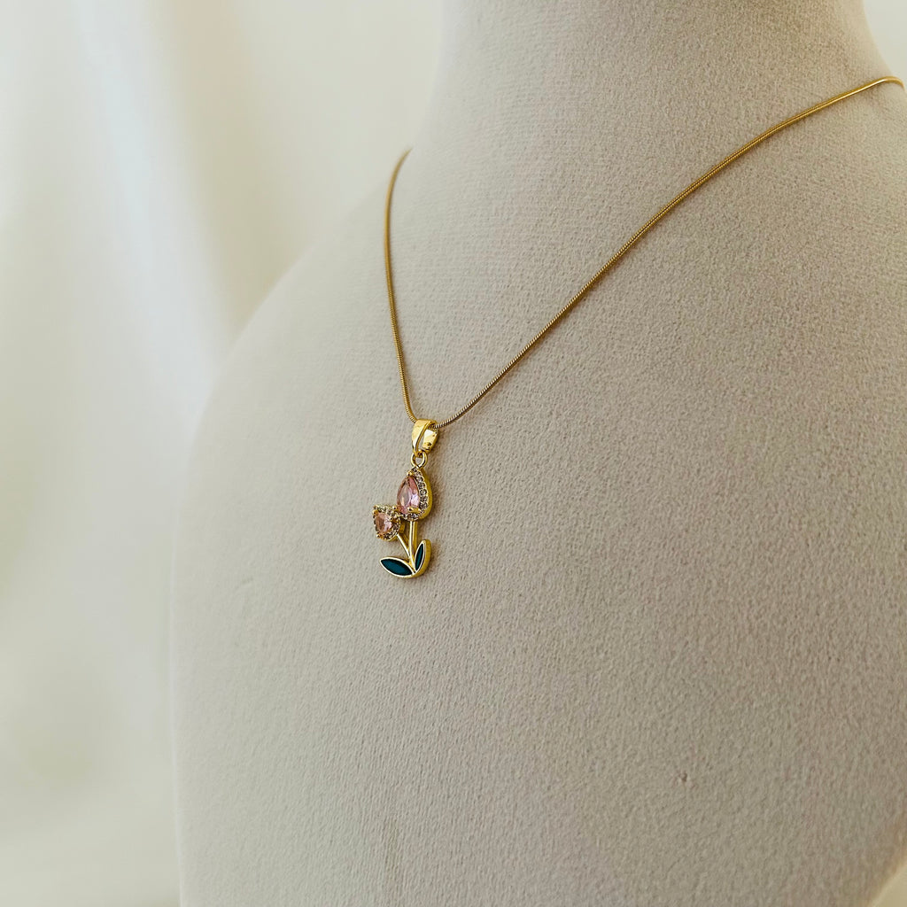Pink Tulip Necklace