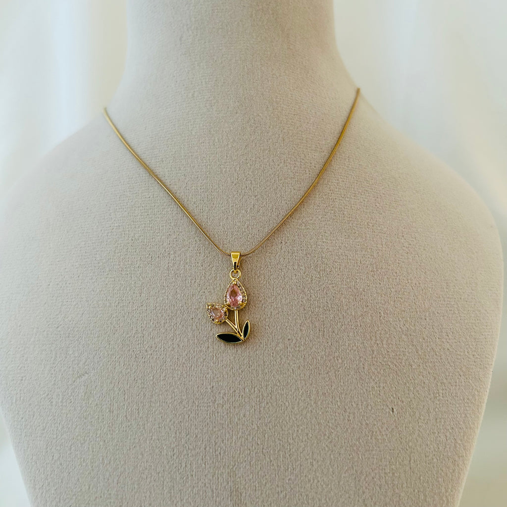 Pink Tulip Necklace