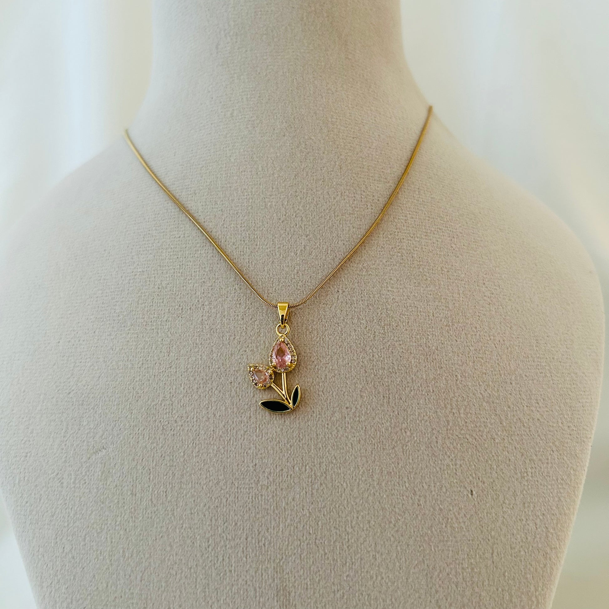 Pink Tulip Necklace