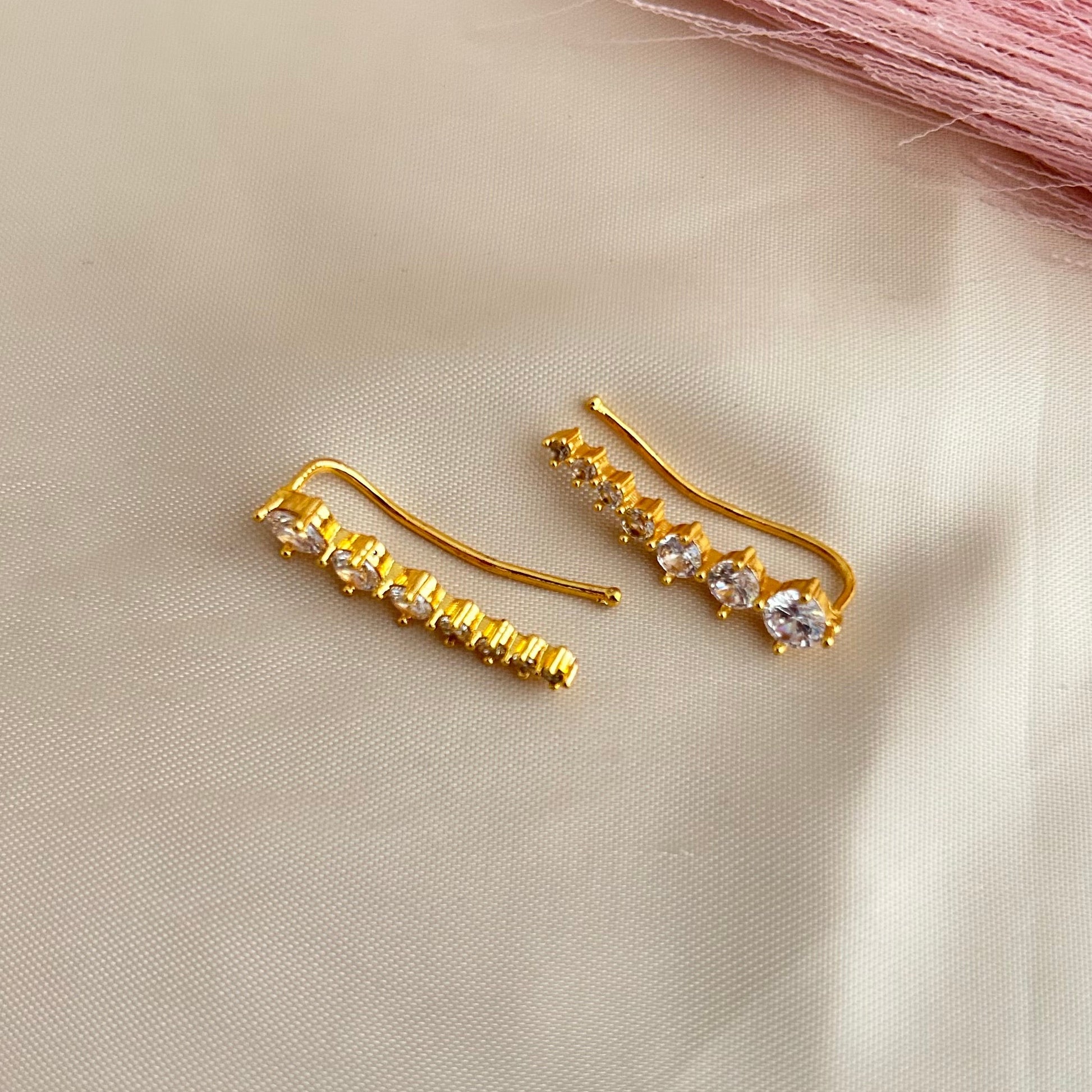 Gradient Crystal Ear Climbers