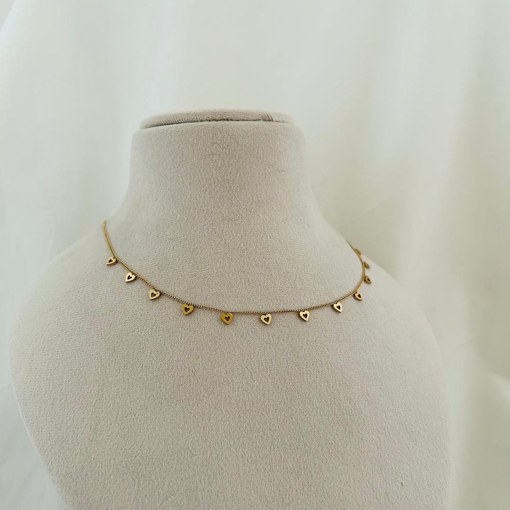 Hollow Heart Charm Necklace