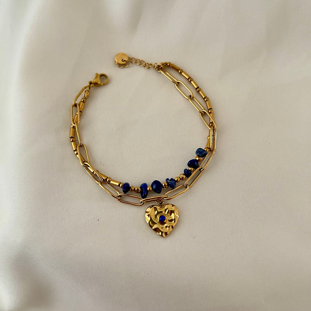 Midnight Heart Layered Bracelet