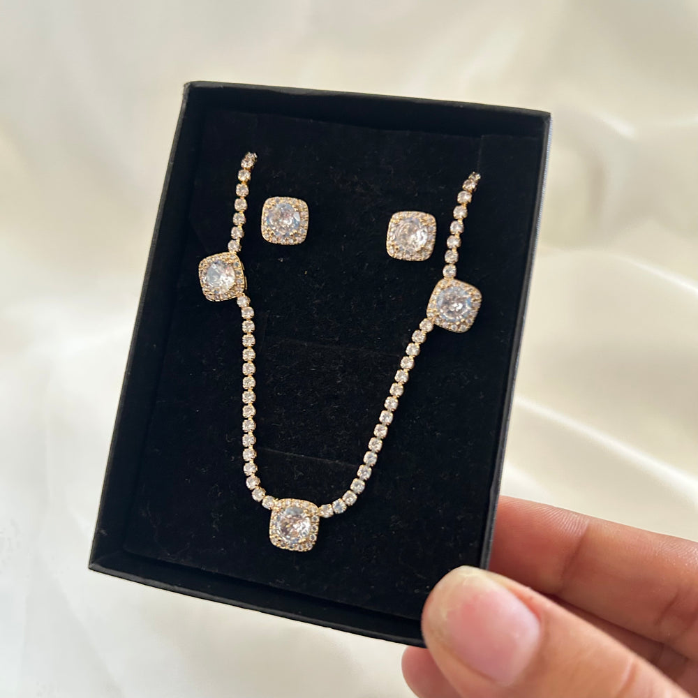 Five Spark Tennis Necklace Set
