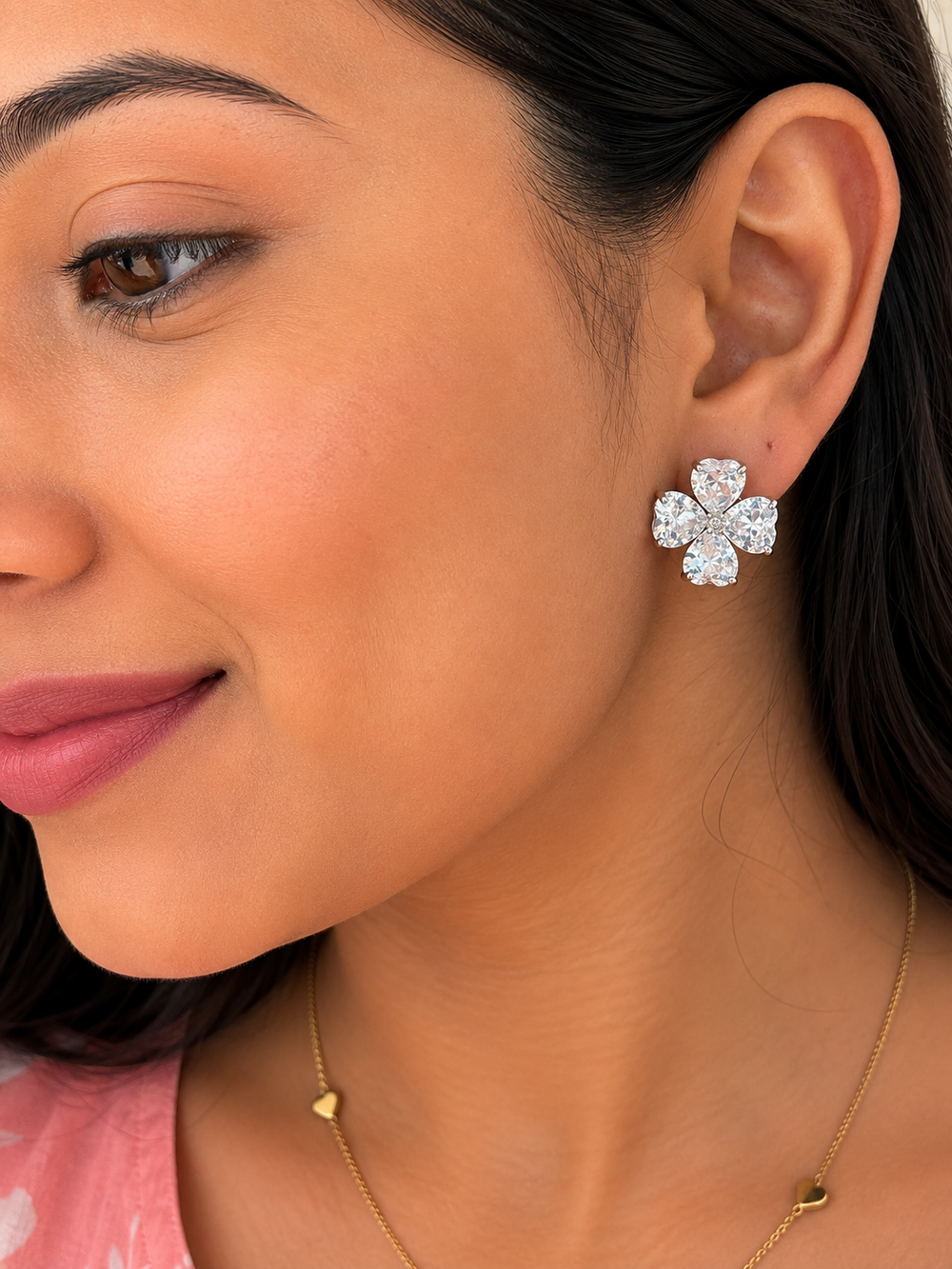 Crystal Blossom Stud Earrings