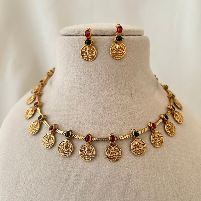 Heritage Lakshmi Coin Necklace Set
