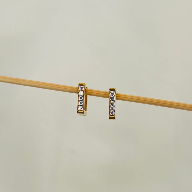 Studded Square Hoops