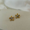 Golden Bloom Crystal Flower Studs