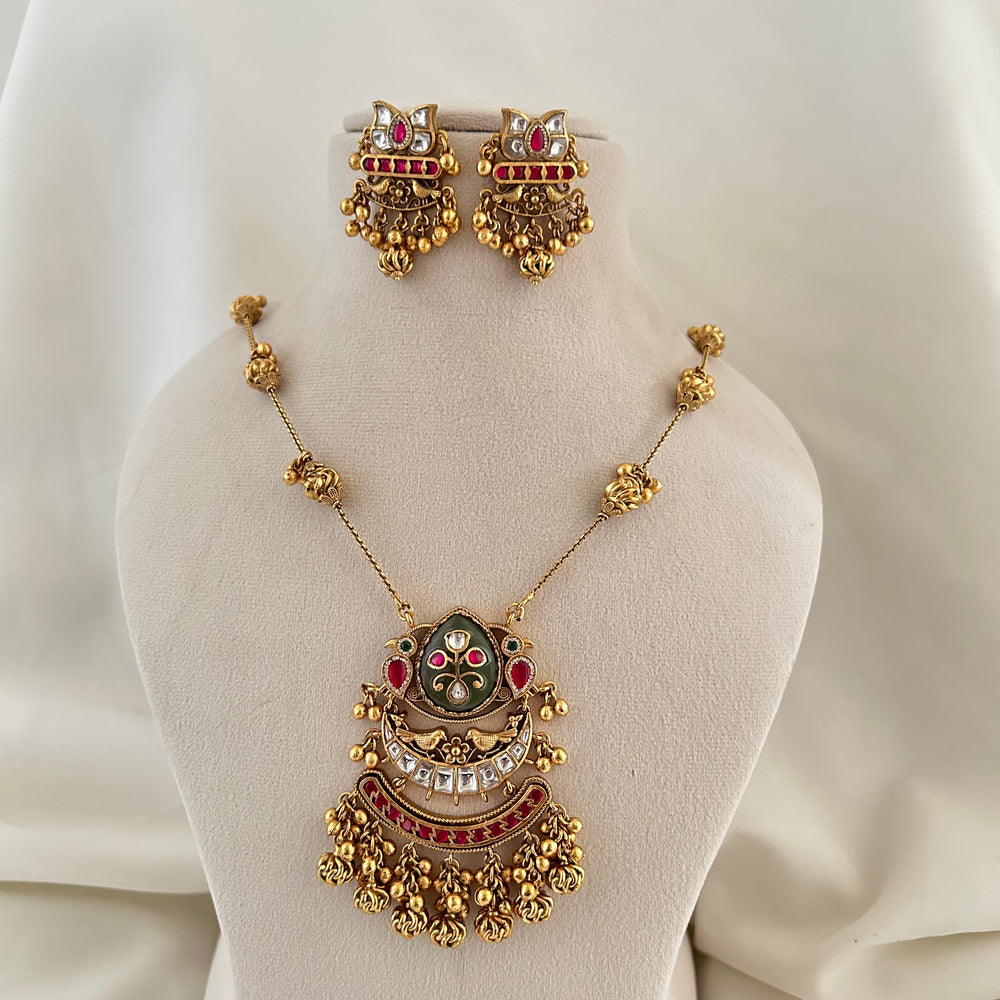 Antique Temple Pendant Set