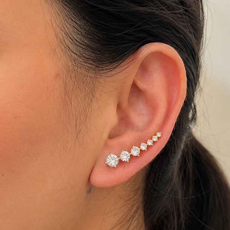 Gradient Crystal Ear Climbers