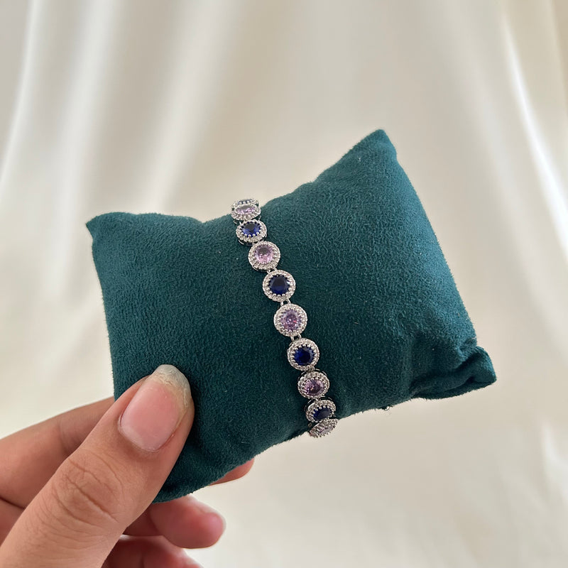 Lavender Sapphire Halo Bracelet