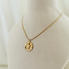 Rose Embossed Pendant Necklace