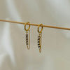 Linear Solitaire Hoop Earrings