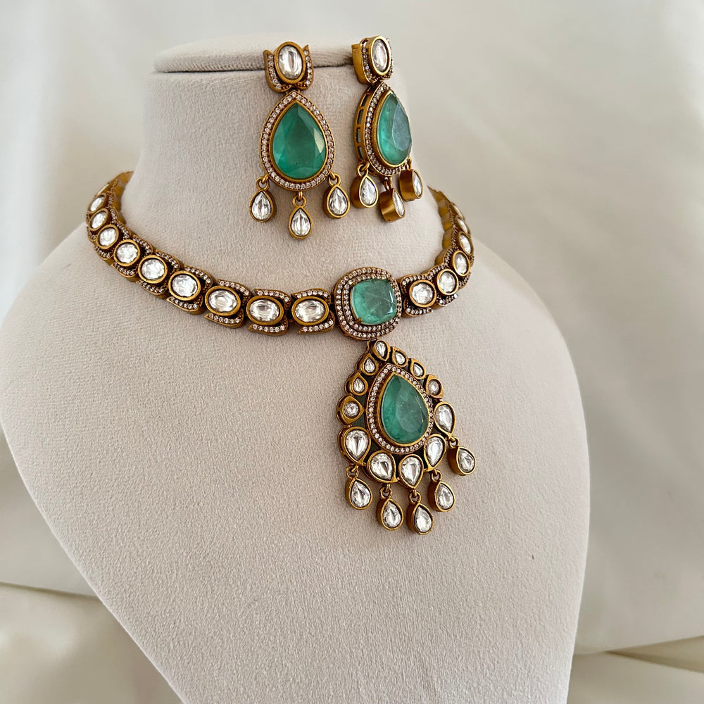 SeaGreen Kundan Choker Set