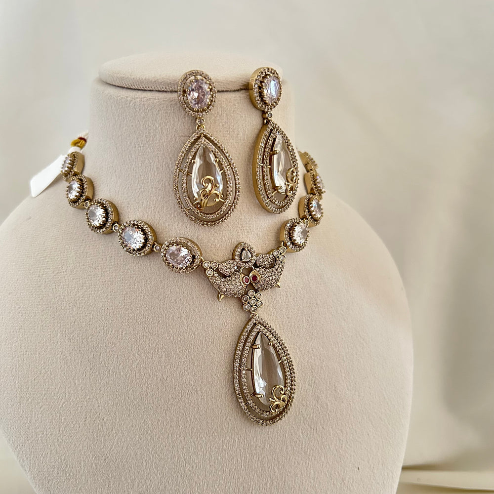 Crystal Victorian Pendant Set