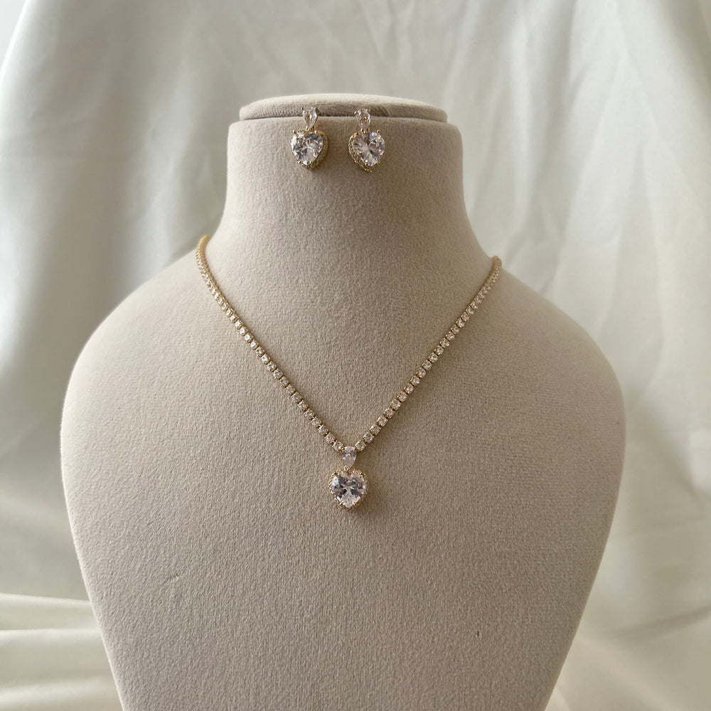 Love Pendant Tennis Necklace Set
