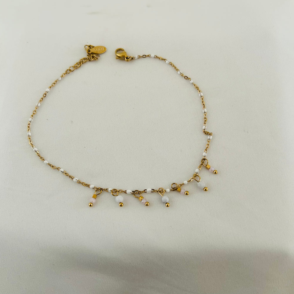 Pearl Drop Dainty Gold Anklet