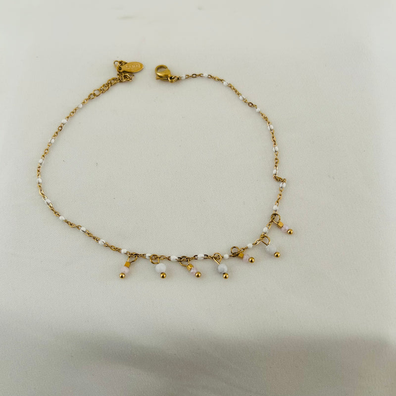 Pearl Drop Dainty Gold Anklet