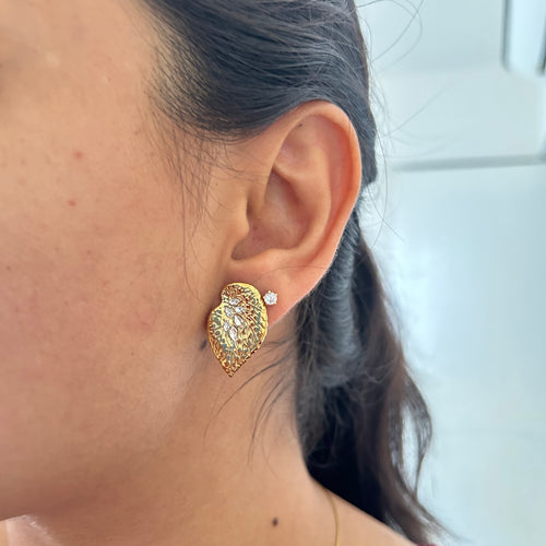 Antique Leaf Statement Studs