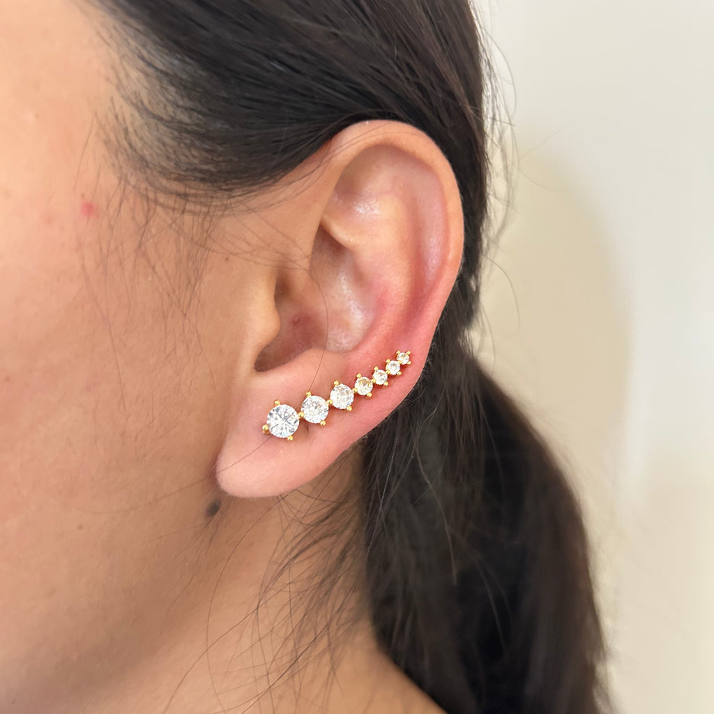 Gradient Crystal Ear Climbers